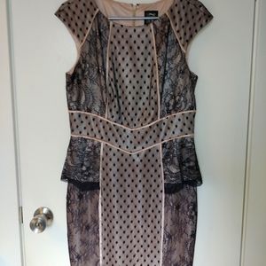 Jax nude and black lace dress size 10